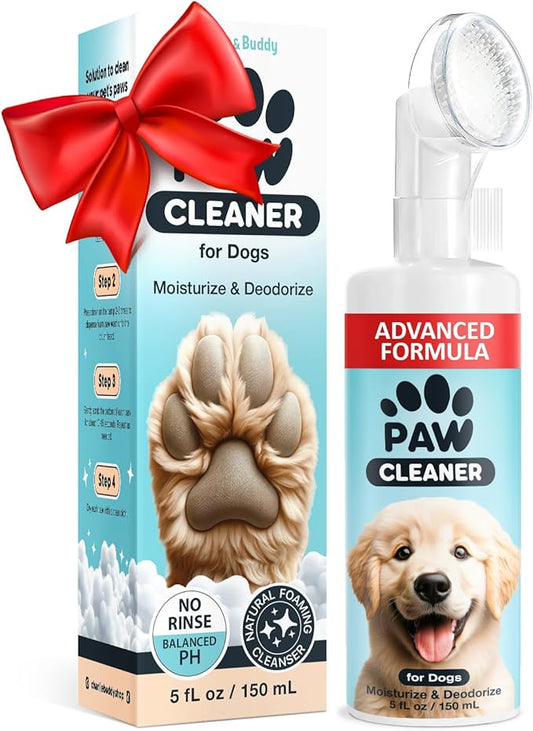 Charlie & Buddy Dog Paw Cleaner for Dogs of Small, Medium, Large Sizes, No-Rinse Foaming Cleanser, Paw Scrubber for Dogs Free of Parabens, Sulfates, Fragrances, Moisturize and Deodorize
