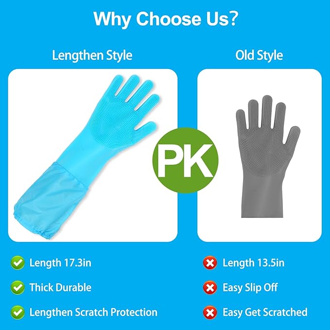 6PCS Pet Grooming Set - Lengthen Dog Washing Gloves, Dog Bath Brush, Dog Toothbrush Finger, Dog Shampoo Brush, Silicone Pet Bathing Gloves for Gentle Cleaning, Massaging, Shedding (Blue Grooming Set)