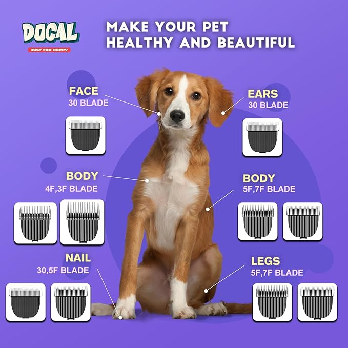 5F Pet Grooming Clipper Replacement Blade Compatible for Most Dog Hair Clipper & one-isall Dog Grooming Clippers, Made of Ceramic Blade & Stainless Steel Blade Size 5F Cut Length 6mm (2 Packs)