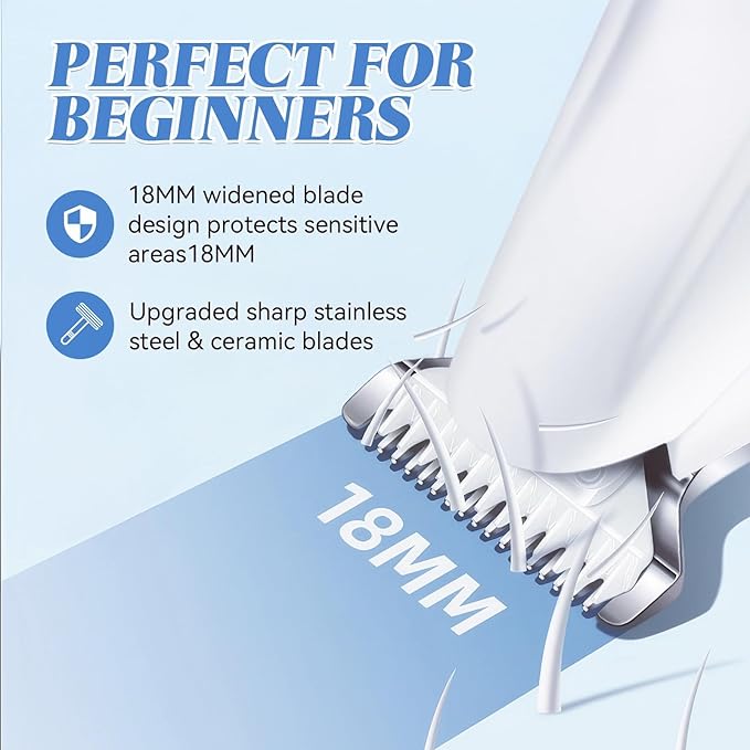 Paw Trimmer for Dogs Electric, Upgraded Pet Paw Trimmer with LED Light, Pet Hair Clippers Rechargeable Low Noise, Grooming Shaver for Cats Eyes Face Ears Feet Rump Around Hair, Waterproof, Cordless