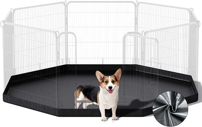 PJYuCien Dog Playpen Bottom Pad(Only Bottom Pad, No Playpen)- Stabilize The Dog Play Pen, Easy to Clean and Waterproof, Fits Most 8 Panels 24 Inch Width Metal Dog Fence Octagonal Dog Playpen