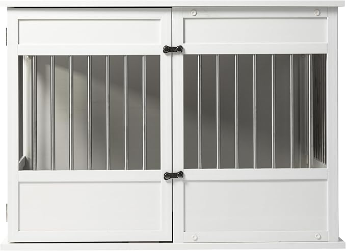 New Age Pet Horizon Pet Crate - Durable ECOFLEX with Stainless Steel Spindles, Bone-Shaped Latches, Easy Access Door, Stylish Design, 10-Year Warranty, Available in 3 Sizes & 2 Colors