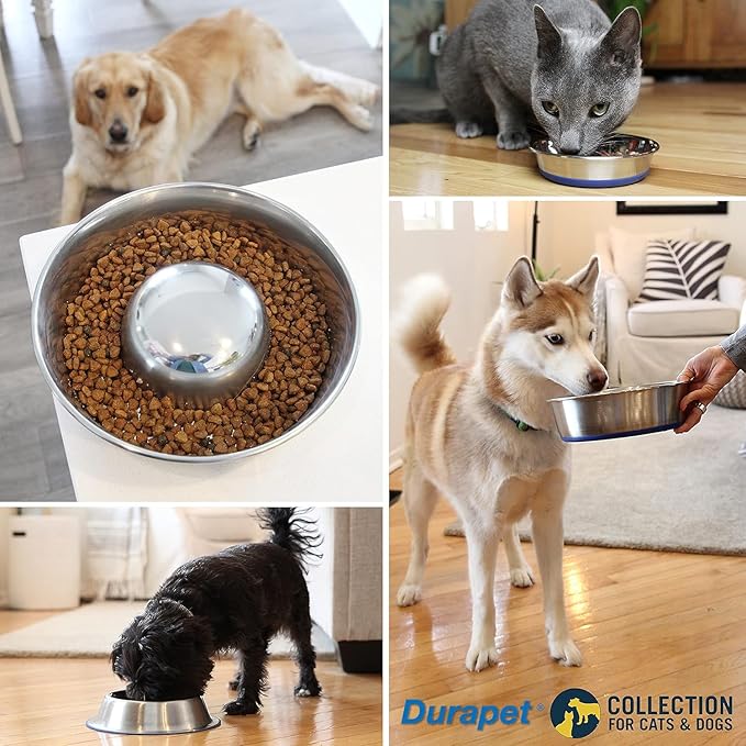 OurPet's Durapet Stainless Steel Bowl, 4 Cups, 6.9''X6.9''X2.5''