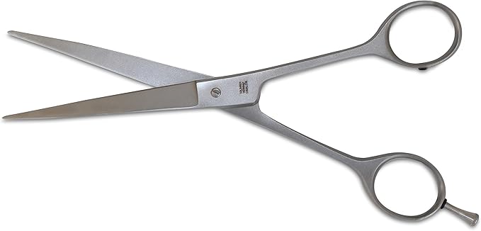 Mars Professional Stainless Steel Curved Scissors Shears, Nickel Finish,7" Length