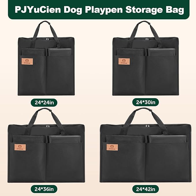 PJYuCien Puppy Playpen Indoor - 8 Panels 24”H Dog Playpen with Storage Bag, Bottom and Top, Better for Small Pets