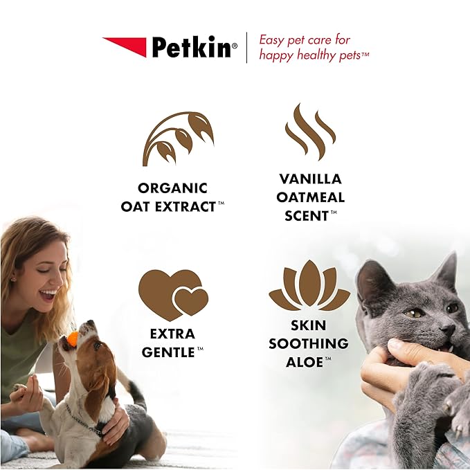 Petkin Large Oatmeal Pet Wipes for Dogs and Cats, 400 Count, Soothes Itchy Skin and Cleans Ears, Face, Butt, Body and Eye Area