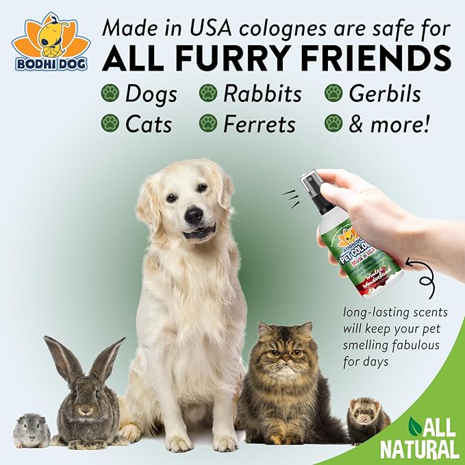Bodhi Dog Natural Dog Cologne (Winter Wonderland) - Premium Scented Deodorizing Pet Perfume w/Conditioner for Dogs & Cats - Keeps Pets Fresh & Clean - Gentle and Safe Formula, Made in USA (4 Fl Oz)