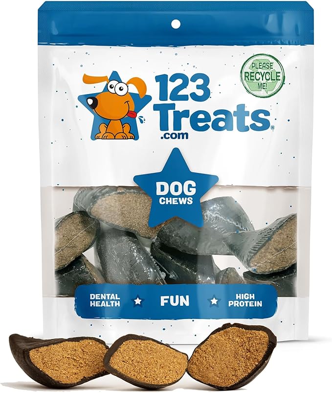 Filled Cow Hooves for Dogs, Delicious Cheese & Bacon Flavor, Stuffed Natural Beef Hoof Dog Chews, Tasty Treats for Dog, Made from Premium Brazilian Cattle, Pack of 3 Count