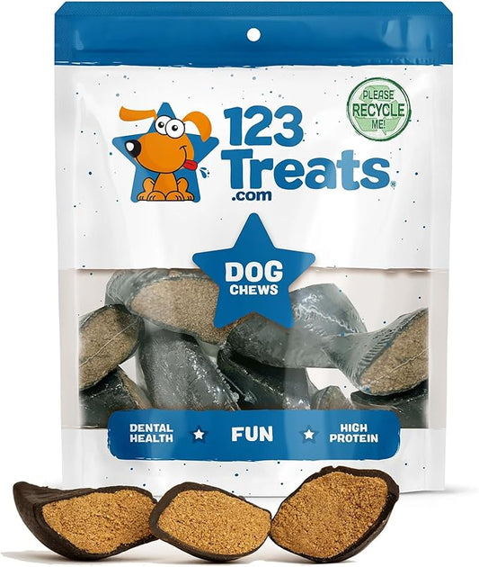 Filled Cow Hooves for Dogs, Delicious Cheese & Bacon Flavor, Stuffed Natural Beef Hoof Dog Chews, Tasty Treats for Dog, Made from Premium Brazilian Cattle, Pack of 3 Count