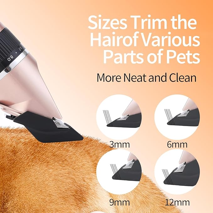 Aovdy Dog Clippers Grooming Kit Dog Shaver Clippers Hair and Paw Electric Cleaning Hair Clippers Set for Dogs Cats Rabbit (Rose Gold, Scissor Set+Foot Shaving Blade)