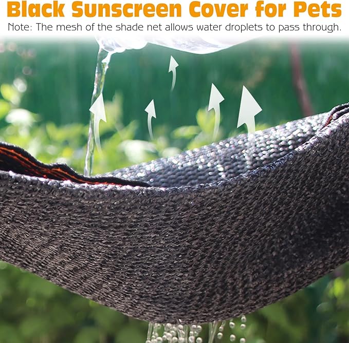 BNOSDM Dog Kennel Cover, Outdoor Sunblock Shade Cloth Net, Dog Mesh Tarp with Grommets and Rope for Outside Pet Large House Crate Playpen Chicken Coop, 20x10 Ft