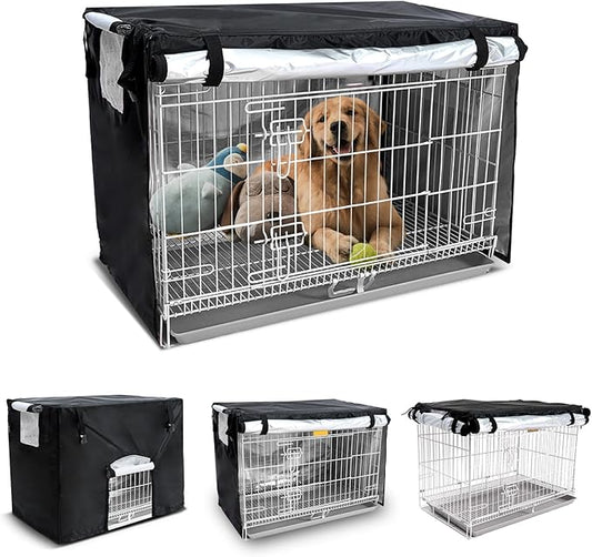 NEVERLAND Dog Crate Cover 48 Inch - Kennel Crate Covers for Dog Cage Waterproof, Universal Durable Oxford Cloth Dog Cage Cover for Most Wire Pet Crates, 48 x 30 x 33 Inch (Cover Only)