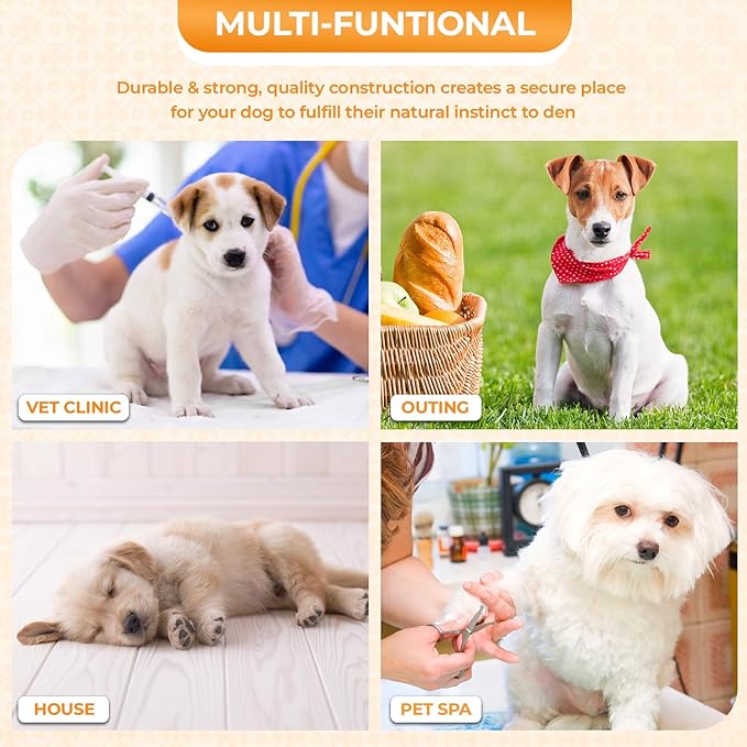 PayLessHere Large Dog Crate Kennel for Medium Large Dogs 24 inches Metal Dog Cage Double-Door Folding Travel Indoor Outdoor Puppy Playpen with Divider and Handle Plastic Tray,Black