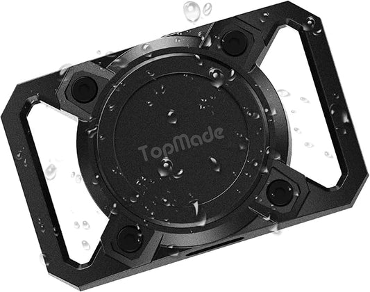 TopMade Smart Pet Tracker with Collar Holder, Cat Dog Tracker Compatible with Apple Find My, Anti-Lost Device Find Tag for Dogs, Cats, Pets, Luggage, Bag Straps, Not a GPS Tracker, Gunmetal