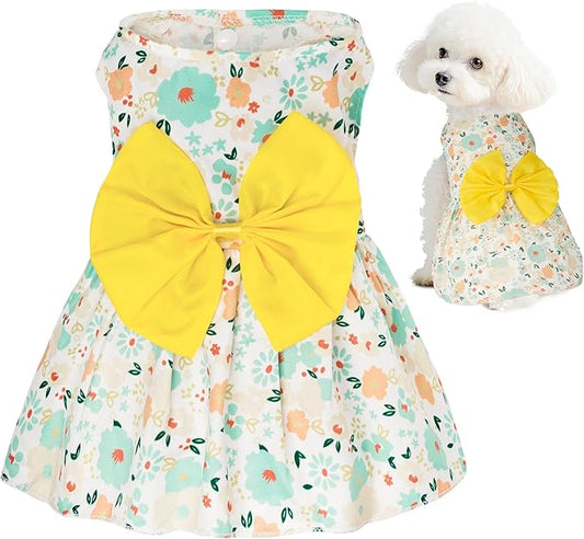 choyaxo Floral Dog Dress Cute Dog Skirt Pet Dress Summer Pet Clothes for Puppy Small Cats
