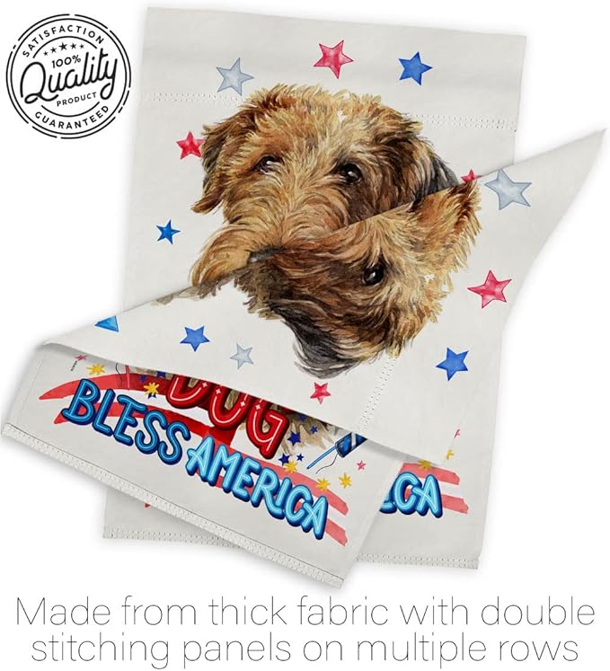 Breeze Decor Patriotic Welsh Terrier House Flag Pack Dog Puppy Spoiled Paw Canine Fur Pet Nature Farm Animal Creature Vintage Applique Banner Small Garden Yard Gift Double-Sided, Made in USA