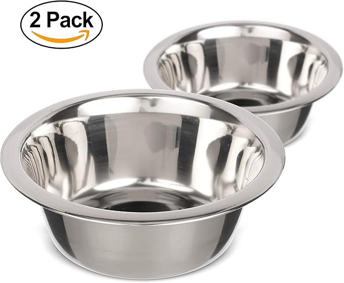 Neater Pet Brands Stainless Steel Dog and Cat Bowls (2 Pack) Neater Feeder Deluxe or Express Extra Replacement Bowl (Metal Food and Water Dish) (1.5 Cup Deep)