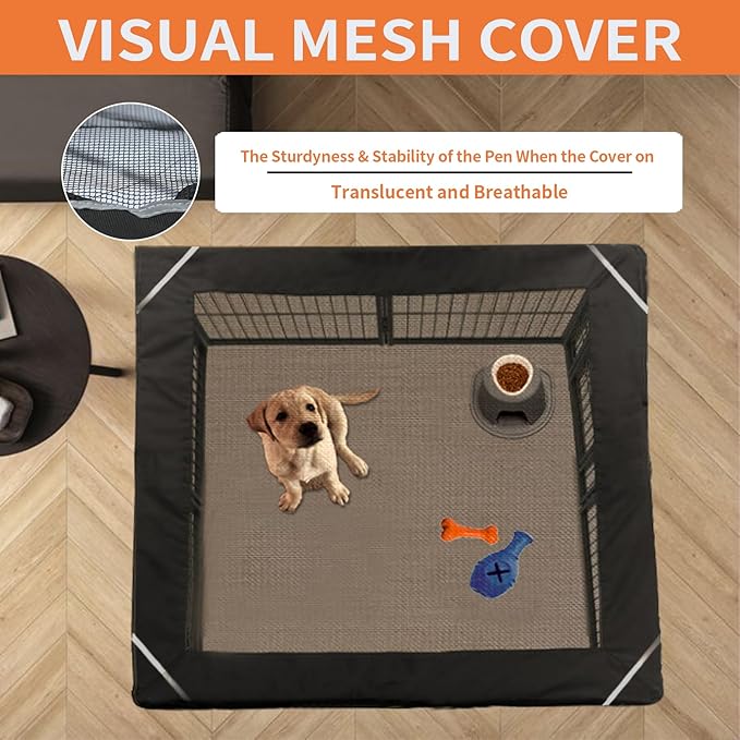 PJYuCien Square Top Cover - Fits 8 Panels 32 Inch Width Metal Dog Fence Dog Playpen (Note: Only PlayPen Top Cover, NO PLAYPEN!!!)…