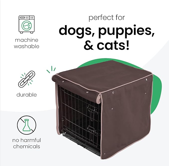 Molly Mutt Landslide Dog Crate Cover, 100% Cotton Canvas Cover with 2 Roll-Up Panels, Ideal for Dog or Cat Crate, Durable, Washable, and Free of Harmful Chemicals, 24" x 18" x 21"