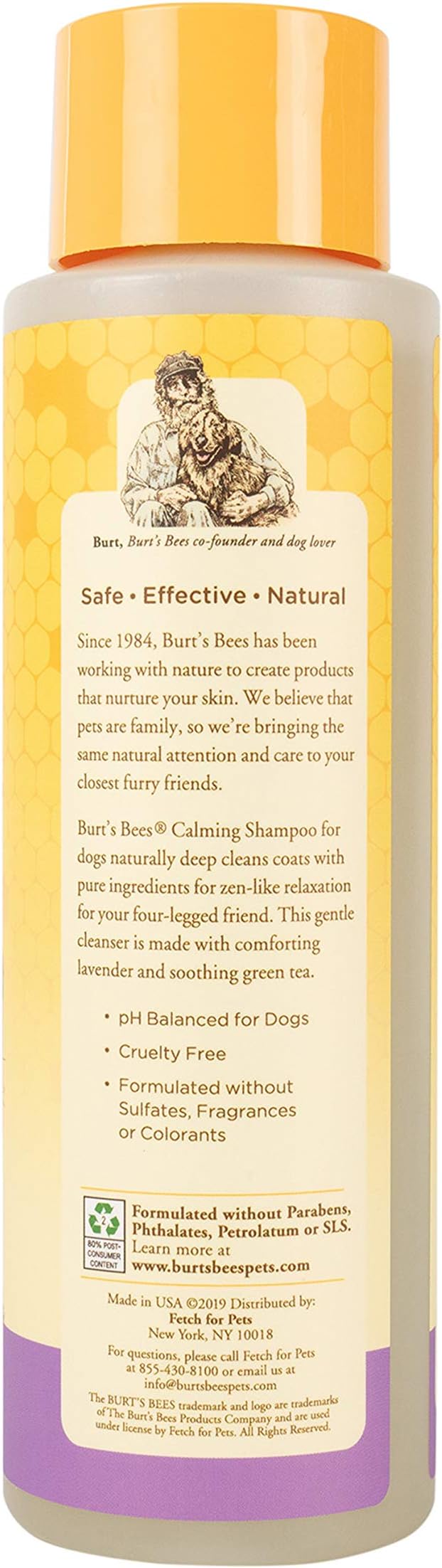 Burt's Bees for Pets Calming Dog Shampoo with Lavender and Green Tea, 2 Pack, 95% Natural Origin Formulas, Calming Lavender Dog Shampoo - Gentle Dog Shampoo, Best Dog Shampoo, Lavender, 2pk, 16 oz