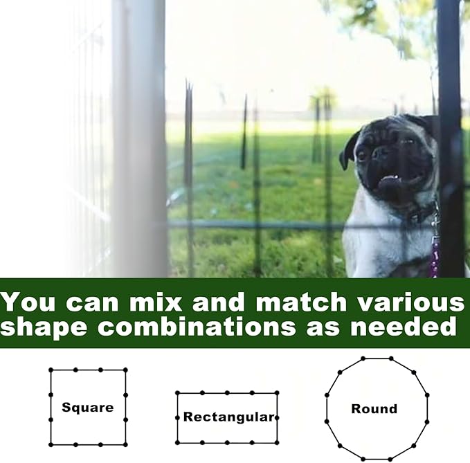 Dog Playpen,24 in(H) Pet Fence Outdoor for Rv Camping,Garden Fence Animal Barrie for Yard,Total 24 Panels with Gate 44Ft(L) Black Metal Temporary Fencing