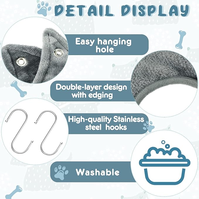 Shappy Dog Grooming Hammock Harness Pet Hammock Helper Towel Dog Restraint Bag Cat Grooming Sling Holder for Nail Trimming Clipping Bathing Washing(Small,Gray)