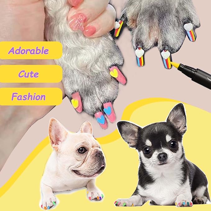 Dog Nail Polish Pens,12 Colors Dog Claw Care Nail Polish, Waterproof Acrylic Paint Pens, Quick Dry Dog Nail Markers for DIY Pet Nails