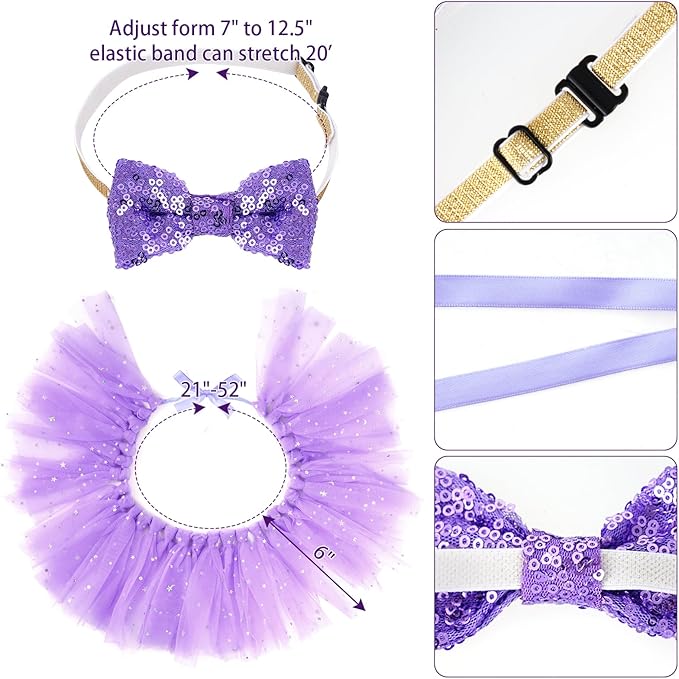 hoyuwak Dog Birthday Party Supplies Girl Dog Birthday Bandana Tutu Set Cute Hat Bow Tie Set for Large Medium Small Dogs