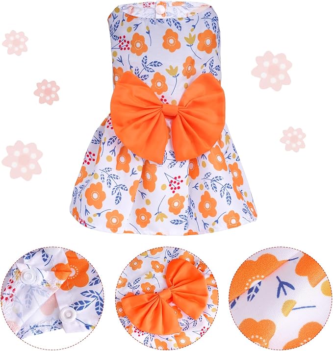 choyaxo Floral Dog Dress Cute Dog Skirt Pet Dress Summer Pet Clothes for Puppy Small Cats