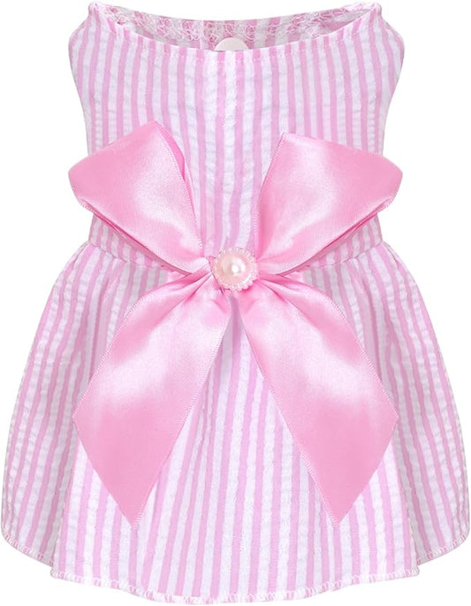 choyaxo Dog Bowknot Dresses Pet Skirts Princess Dress for Girl Puppy