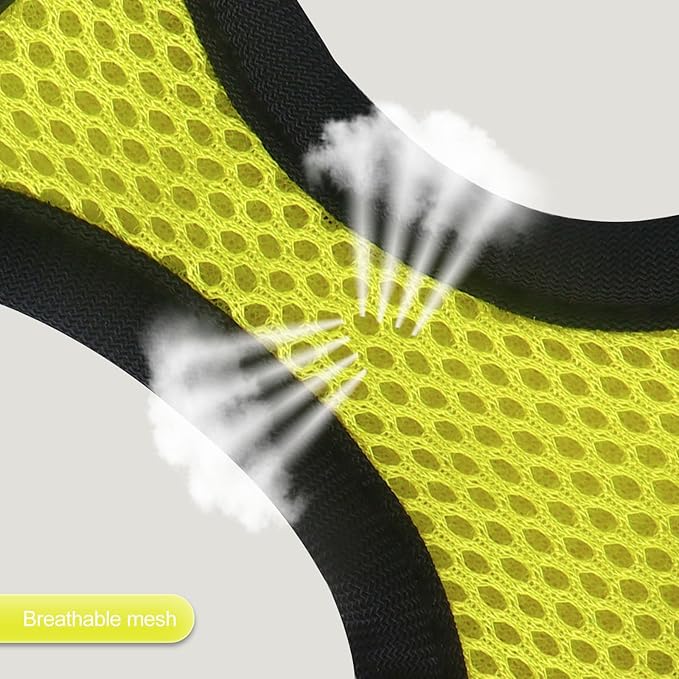 YIMEIS Dog Harness and Leash Set, No Pull Soft Mesh Pet Harness, Reflective Adjustable Puppy Vest for Small Medium Large Dogs, Cats (Fluorescent Yellow, X-Small (Pack of 1)