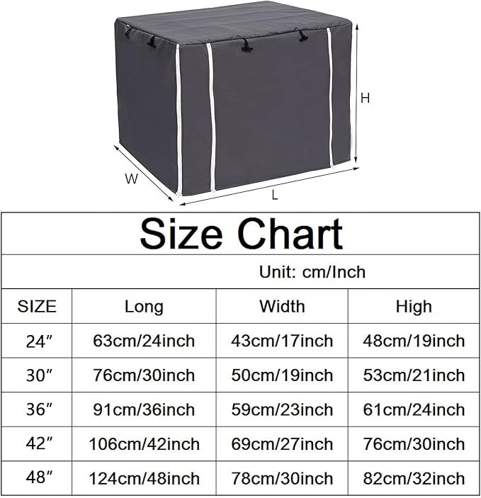 Geyecete Dog Crate Cover - Dog cage Covers Universal Fit for 24-48Inch Wire Dog cage, Lightweight Polyester Fabric, Breathable Double Door Dog Cage Cover-Gray-30 Inch