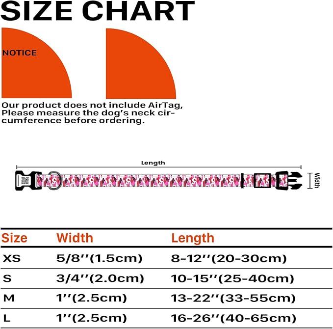 Reflective Dog Collars for Puppy Soft Nylon Camo Rose Red Sized XS