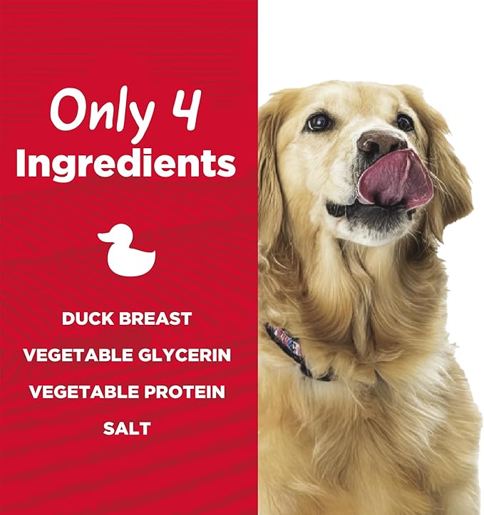 Duck Jerky Tender Dog Treats, High Protein, Low Fat, No Artificial Colors, 3 oz