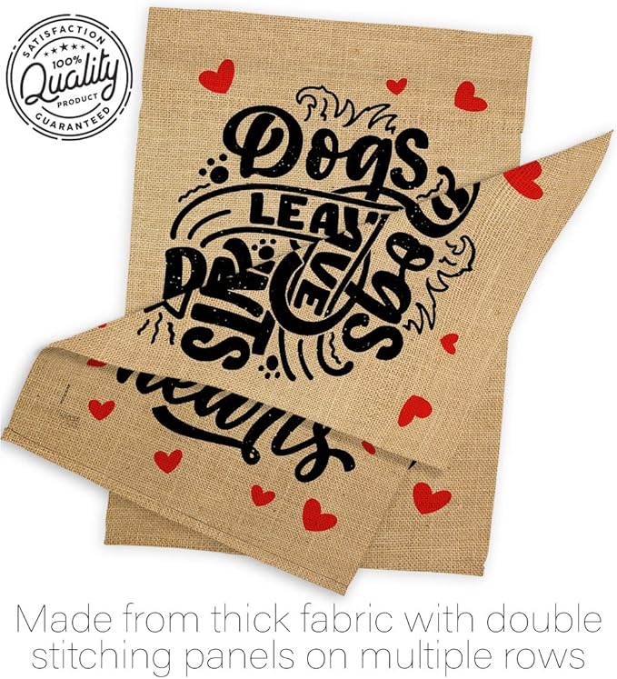 Breeze Decor Leave Pawprints House Flag Pack Dog Puppy Spoiled Paw Canine Fur Pet Nature Farm Animal Creature Vintage Applique Banner Small Garden Yard Gift Double-Sided, Made in USA