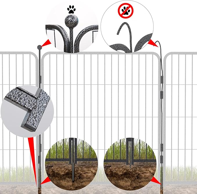 Dog Playpen, Dog Fences for The Yard, Portable Outdoor Dog Playpen for Large/Medium/Small Dogs, Foldable Metal Dog playpen, with Doors (32 Panels, 24")