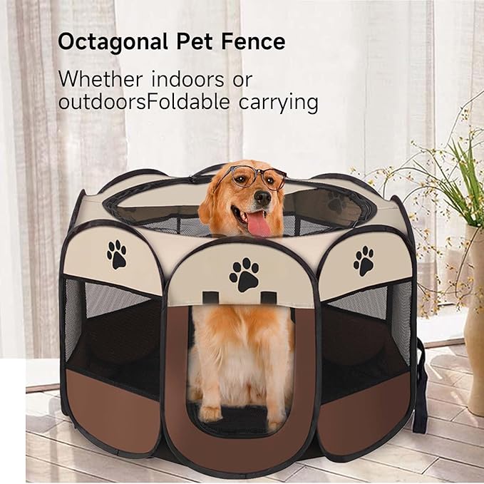 Dog Playpen, 36'' Portable Foldable Pet Dog Cat Playpen Crates Kennel/Premium 600D Oxford Cloth, Portable Foldable Pet Play Pens Cat Dog Rabbit Kennel, Removable Zipper Top, Indoor and Outdoor Use