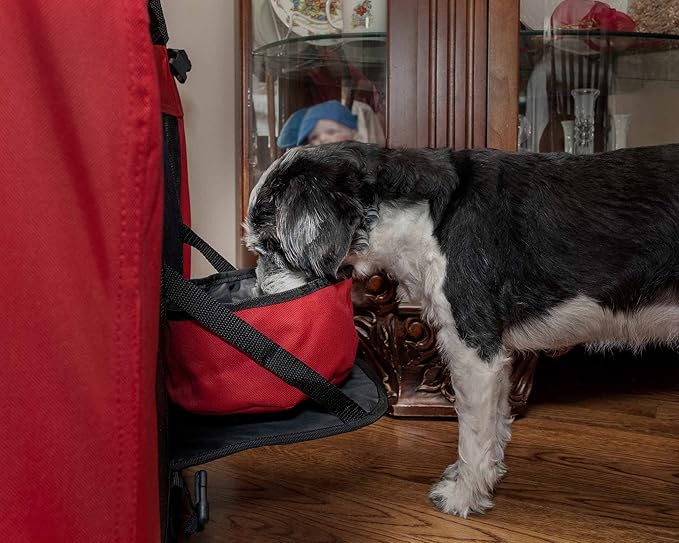 Pet Life Deluxe Vista-View 360 Degree Zippered Soft Folding Dog Crate with Built-in Tray and Travel Pet Bowl - Dog Kennel Featuring with Dual-Zippered Entrances