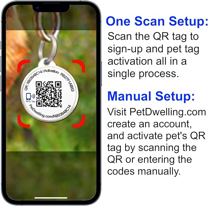 Premium NFC & QR Code Smart Dog ID Tag - Easy Scanning, Instant Profile Access, Real-Time Location Alerts(Red Paw)
