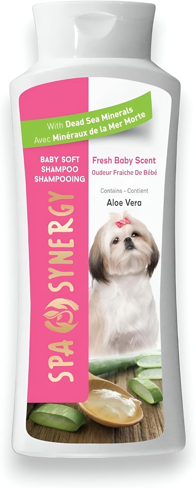 Pet Dog Shampoo Natural Dead Sea Mineral Rich, Aloe Vera, Moisturizing, Hydrating, Anti-Irritant, Fresh Baby Powder Scent – Baby Soft - (1) Bottle 16.5 FL OZ