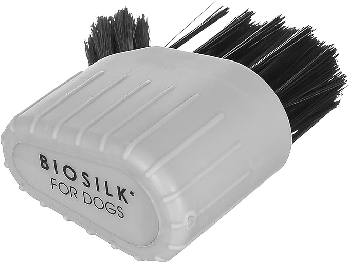 BioSilk Facial Brush with Silk Therapy for Dogs - Grooming Brush with Detailer Bristles for Hard to Reach Areas on Dog Faces