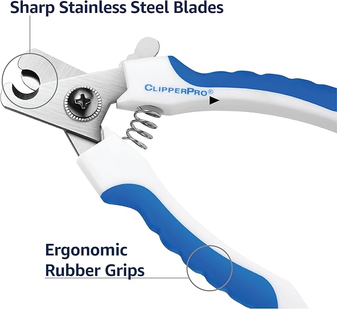 Azurro ClipperPro® Dog & Cat Pets Nail Clippers and Trimmers - Professional Pet Nail Clipper & Trimmers with Safety Guard to Avoid Over Cutting - Professional Grooming Tool for Pets
