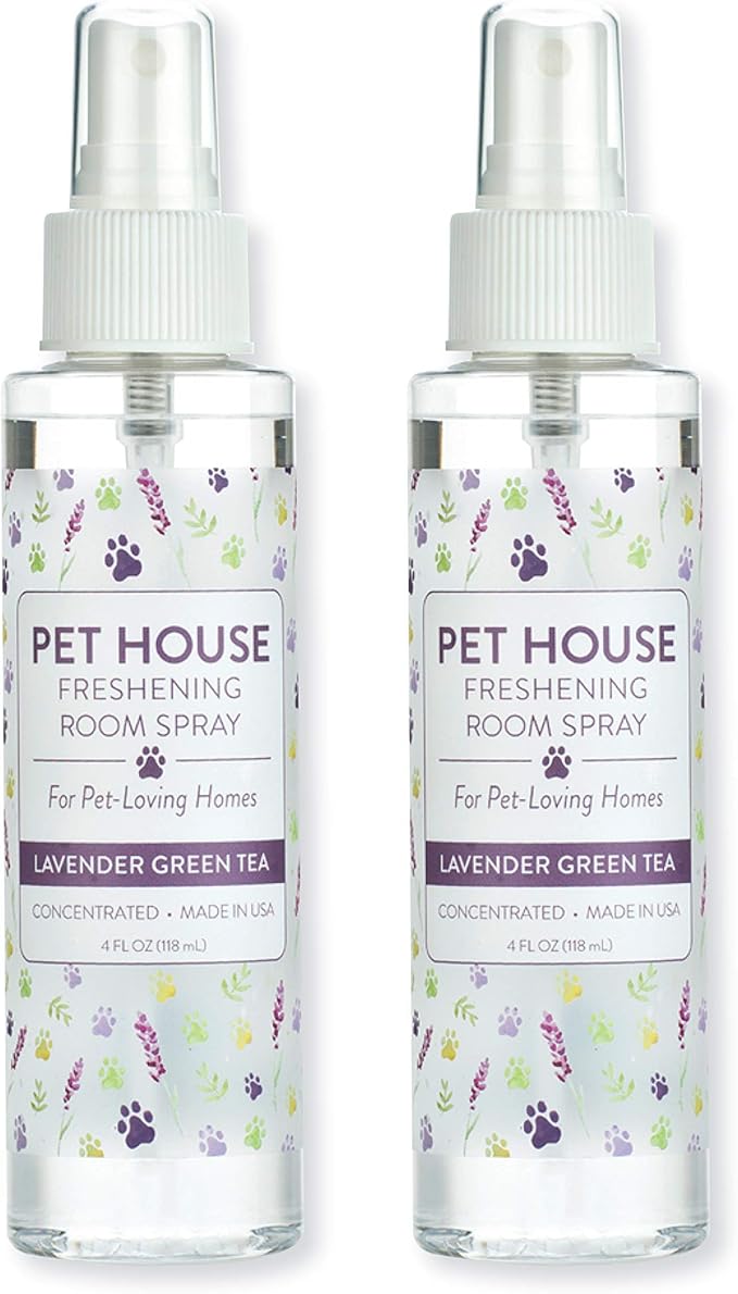 One Fur All Pet House Freshening Room Spray - Lavender Green Tea Pack of 2 - Concentrated Air Freshener - Non-Toxic & Pet-Friendly Air Freshener - Pet Odor Eliminator Room Spray