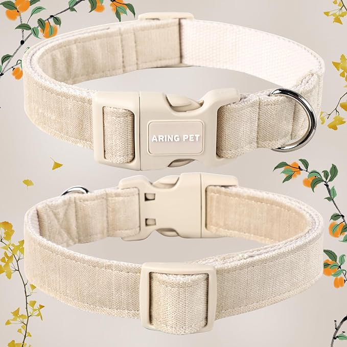 ARING PET Cotton Dog Collar-Soft Dog Collar for Small Dogs, Lightweight Comfortable Pet Collars with Quick Release Buckle for Small Medium Large Dog