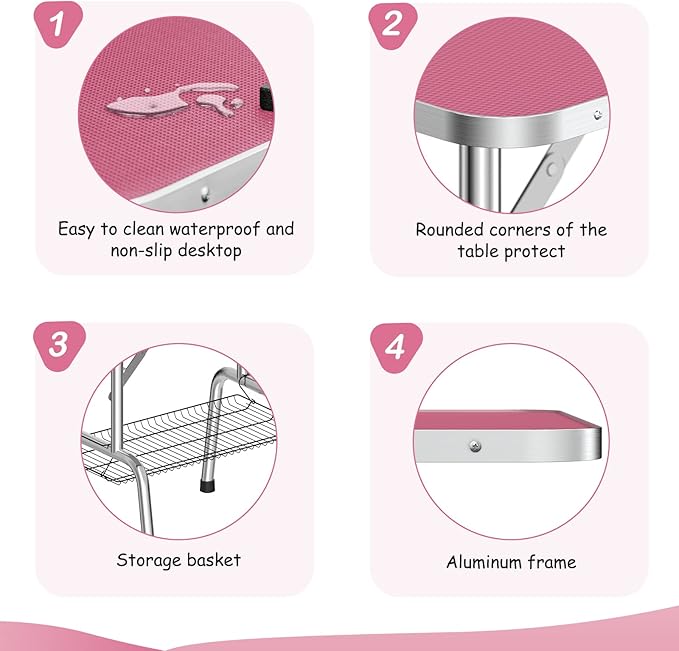 APRILSOUL 36 Inch Pet Grooming Table for Small Dogs,Adjustable Height,Foldable,Anti-Slip Surface,with Arms, Nooses, Mesh Tray