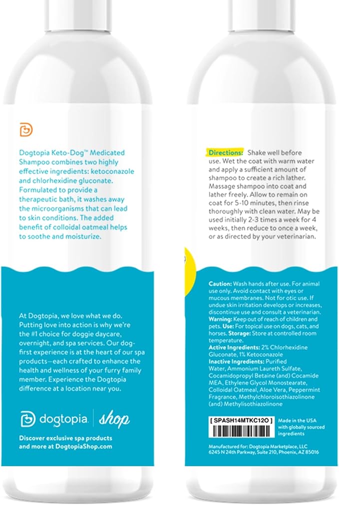 Keto Dog Shampoo and Wipes Combo for Pets | Soothing Shampoo (12oz) and Convenient Wipes (60ct) for Pets’ Irritated Skin | Relief for Skin Problems in Dogs and Cats