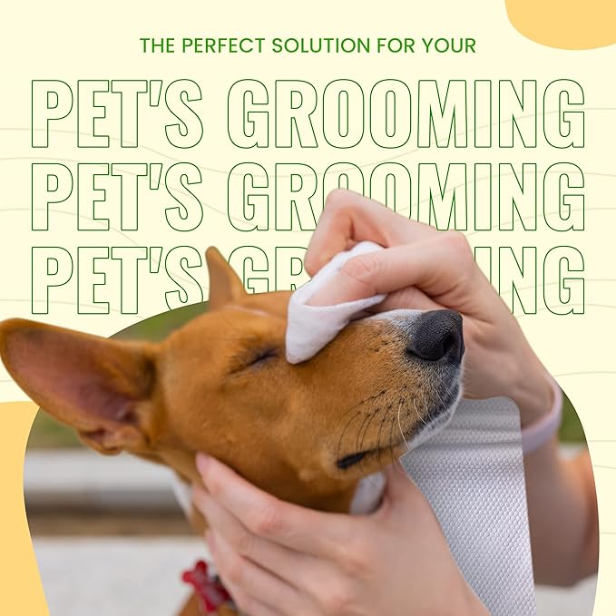 Bamboo Pet Towel 10 PCS - Reusable Bamboo Paper Towels for Dogs, Cats and Other Pets are Machine Washable Up to 5 Times | Disposable Pet Wipes for Drying and Cleaning Dirty Pets