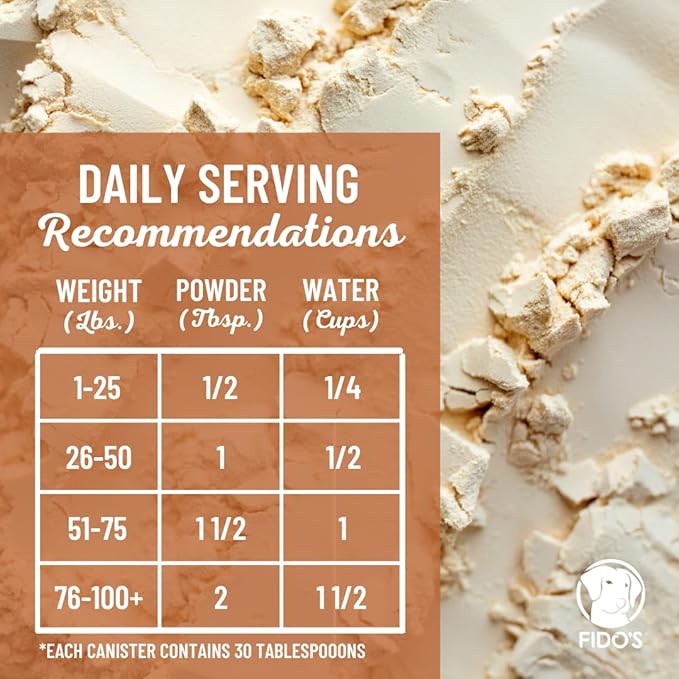 Fido's Longevity Bone Broth for Dogs - Turkey Tail + Maitake Mushroom - Grass-Fed Beef Bone Broth Powder - Dog Immune Support - Mushroom Supplement for Dogs - Dog Food Topper for Dry Food - 60 Scoops