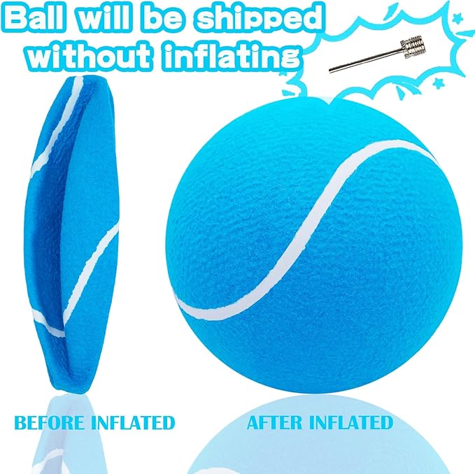 Large Dog Tennis Ball,9.5" Giant Doy Sport Ball Toy,Pet Birthday Gifts Interactive Dog Toys for Small Medium Large Dog (Sky Blue)