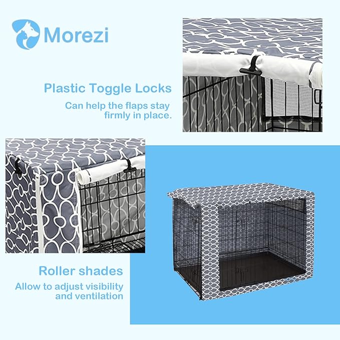 Dog Crate Cover Kennel Dogs Covers fits Small Medium Large crates cage Heavy Nylon Waterproof soundproof Indoor Outdoor - Cover only - Grey - 30 inch